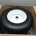 GICOOL 16x6.50-8 Flat Free Riding Lawn Mower Tire and Wheel, 2 Pcs 16x6.5-8nhs Garden Tractor Lawnmower Tyre, with 3/4" & 5/8" Bearing, 3" -4.5" -6" Centered Hub