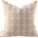 18x18'' Inches Throw Pillow Cushion Cover - Emma Orange Birch Stripe Pattern Couch Sofa Pillow Covers for Living Room Bedroom