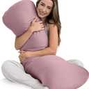 Weighted Body Pillow 8lbs - Weighted Pillow for Deeper Sleep (48" x 14") - Cooling Body Pillows for Adults, Side Sleeper Body Pillows with Cover (X-Large/Blossom)