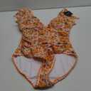 Aidonger Women's One Piece Ruffle Swimsuit Tummy Control Bathing Suit V Neck Shell Stitched Swim Suit Slimming Swimwear, Size Large 