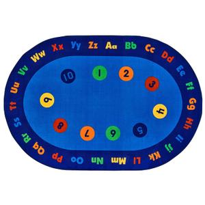 Carpets for Kids KID$Value Plus 72.98 Circletime Early Learning Classroom Rug 6ft x 9ft Oval Blue