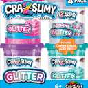Cra-Z-Slimy Pack of 4 Glitter Slime Set Comes with 3 Colors of Pre-Made Glitter Slime and Glitter Add-Ins