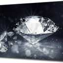 Biuteawal Diamond Wall Art Black White Canvas Print Shining Diamonds Painting Fashion Picture Modern Artwork Home Decor for Living Room Bedroom Bathroom Framed Ready to Hang