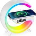 Alarm Clocks For Bedrooms White Speaker Wireless Charger Smart Light Sound Machine Smart Alarm Clocks for bedrooms Night Light Lamp Sunrise Alarm Clock Restroom Bedroom 6.14 inch(Mini-Style G63)