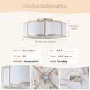 Caged Ceiling Fan with Lights, Flush Mount 20" Gold Ceiling Fans with Lights Remote Control, Low Profile Boho Bladeless with 6 Speeds for Bedroom, Nursery, Kitchen