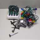 C9 Christmas Lights Outdoor, 2 Packs Total 51.4 Ft Christmas Pathway Lights with 40 LED Bulbs and Stakes, Outdoor Decorations Yard Walkway Sidewalk Holiday, Multicolor