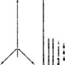 Archery Bow Stabilizer Set for Recurve Bow Carbon Fiber Bow Stabilizer Extension Pole Rod Bow Stabilizer  (Shiny Black-30''+2 * 12''+5''+V bar Mount Set)