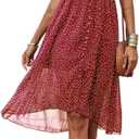 PRETTYGARDEN Women's Floral Wrap V-Neck Midi Dress Short Sleeve Boho Summer Beach Long Dress High Low Hem Smocked Dress Women