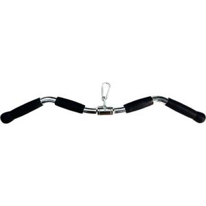 Lat Cable Machine Attachment Curl Pulldown Barbell Revolving Bar, Multi-Exerciser Cable Attachment, Solid Steel Tricep Press Down Bar with Rubber Handgrips & Revolving Hanger