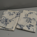 jinchan Floral Kitchen Curtains for Windows 36 Inch Farmhouse Country Linen Tier Curtains Botanic Small Window Drapes for Living Room Bathroom Laundry RV Rod Pocket Rustic 2 Panels Blue on Beige