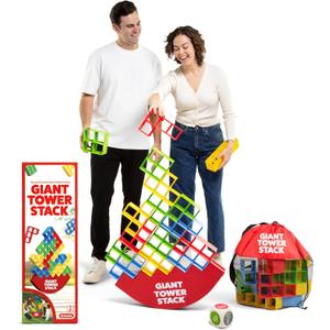 Giant Tower Stack - The Jumbo Block Balancing Game by Relatable, 9 inches x 12 inches x 0.1 inches