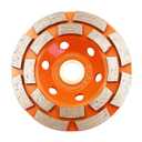 Concrete Diamond Grinding Cup Wheel, BRSCHNITT 4 inch Angle Grinder Diamond Double Row Cutting Wheel for Grinding/ Polishing/ Cleaning Surface Grinding Granite, Concrete, Stone, Cement, Marble, Rock (100mm)