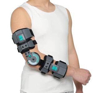Hinged Post Op Elbow Brace, Adjustable Range of Motion Support Stabilizer for Dislocated Arm, Post Tendon Injury & Surgery Pain Relief Recovery, Right (Green)