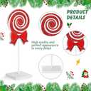 3 Pcs Christmas Table Decorations Wooden Candy Set Tiered Tray Decor Red and White Candy Centerpieces Wood Decorations for Home Tables Christmas Decor (Fresh)