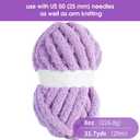 Hombys Purple Chunky Chenille Yarn for Crocheting & Knitting, Super Bulky Thick Fluffy Yarn for Hand Knitting Blanket, Soft Plush Yarn, 8 Jumbo Pack (27 yds, 8 oz Each Skein)