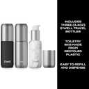 S'well 3.4oz Travel Bottle Set, Includes 3 Lightweight and Recyclable Aluminum Bottles, Leakproof Pumps For Shampoo, Conditioner, Body Wash, Lotions, Sanitizers, and More, TSA Carry On Approved