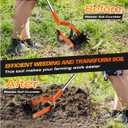 72 Inch Rotary Cultivator Tool, Hand Tiller for Gardening, 2-in-1 Garden Cultivator with Adjustable Handle for Loosening Soil and Weeder