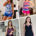 Tankini Two Piece with Shorts - Womens Tummy Control Swimsuit with Pockets Bathing Suit with V-Wire Boy Shorts Swimwear 2025