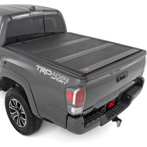 Rough Country Hard Tri-Fold Tonneau Cover for Toyota Tacoma (20162023) - Low-Profile Aluminum Truck Bed Cover, Fits 5' Bed (60.5")