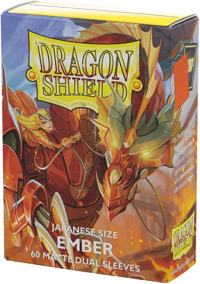 Dragon Shield - Matte Dual - Japanese Size Card Sleeves | 60 CT - Smooth & Tough Premium TCG Sleeves - Compatible with Yu-Gi-Oh, Naruto, Cardfight & Vanguard | Ember