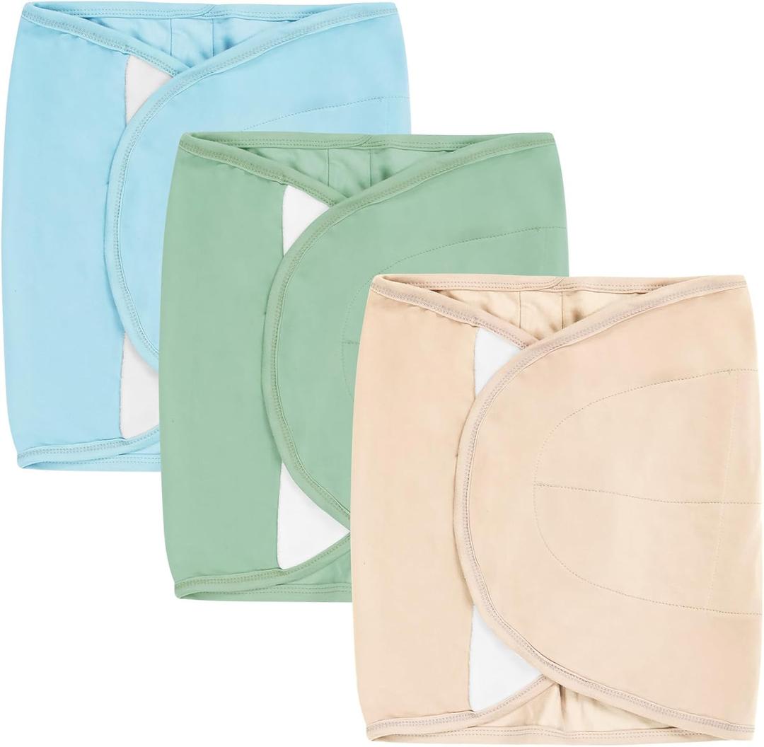3-Pack Newborn Swaddle Wrap, Adjustable Velcro Swaddles Strap for Infants, Baby Arm Swaddle Band (Blue)
