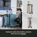 Kenneth Cole REACTION Out of Bounds Lightweight Hardshell 4-Wheel Spinner Luggage, Mushroom, 20-Inch Carry On