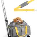 pidipiti 18x13.5x9 TSA Approved top Expandable Rolling pet Carrier for Small Dog Puppy cat up to 8 lbs and 17'' in,Soft Sided for Spirit Southwest Airline,with 4 Wheels and 2 Pockets(Grey).