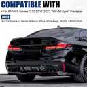 Rear Diffuser for BMW 5 Series G30 G31 G38 2017-2023 M Sport M5 Style | NOT Fit Rectangle Exhaust Tips On M550i Model Gloss Black Rear Lower Lip