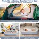 Inflatable Toddler Travel Bed Portable Toddler Bed with Safety Bumpers, Toddler Floor Bed for Travel, Camping, Sleepovers Kids Blow Up Bed with Pump & Carry Bag