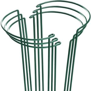HiGift Plant Support Stakes, 6 Pack Metal Peony Cages and Supports, Garden Stakes Plant Support Cage, Large Plant Support Ring for Outdoor Indoor Snake Plant Peony Rose Flowers Vine (10" W x 15.8" H)