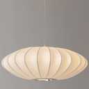 20 Inch Modern Large Pendant Light, Silk Pendant Lights Modern Hanging Chandelier Lamp White Island Lighting for Living Room Bedroom Dining Room