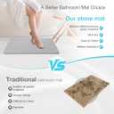 Diatomite Stone Bath Mat, Premium Non-Slip Natural Diatomaceous Earth Bathtub Fast Drying Mats for Bathroom Floor (23.6" x 15.4" Light Grey)