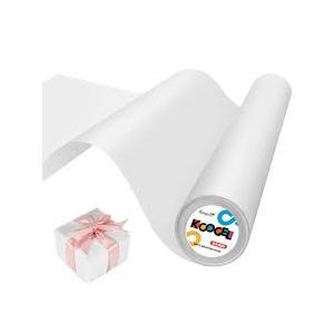 Koogel White Wrapping Paper Roll, 15" x 450"(38') Solid Color Gift Wrapping Paper for Packing Gift Wrap Parcel Wall Art Crafts Floor Covering 2Pcs