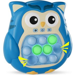 Sensory Pop Fidget Toys for Kids 3-12,Handheld Game for Kids,Light Up Fidget Toy,Travel Games,Airplane Toys for 3 4 5 6 7 8 9 Year Old,Quick Push Pop Game Christmas Birthday Gifts for Boys and Girls