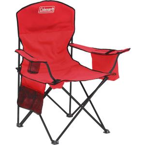 Coleman Portable Camping Chair with 4-Can Cooler, Cushioned Seat & Back with Side Pockets & Cup Holder, Carry Bag Included, Great for Camping, Tailgating, Firepits, Patio, & More, 24 inches x 37 inches x 40.5 inches