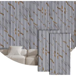 2 Packs Acoustic Panel, 47.2"x23.6" Wood Slat Sound Proof Wall Panels, Sound Absorbing Dampening Panel for Office,Home Theater,Studio, Faux Marble, 2PC