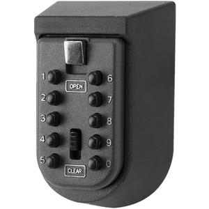 Key Lock Box for House Key, Lock Box with Combination Lock Wall Mount, 10 Digits Password Security Lock Boxes, Key Box with Code Push Button for Outside & Inside Hide A Key Outdoor