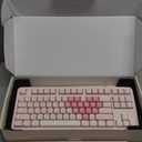 YUNZII B87 Wireless Mechanical Keyboard,QMK/VIA Programmable,TKL Layout 87 Keys,BT/2.4G/USB-C,Hot Swap Gasket Mount RGB Backlit Gaming with Wrist Rest for Win/Mac (Pink, Milk V2)