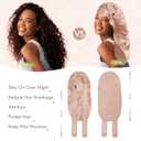 10 x BONNET QUEEN Braid Bonnet Silk Bonnet Foldable Extra Long Wrap for Braids Satin Bonnets with Tie Band Long Sleep Cap, Champagne (Medium)