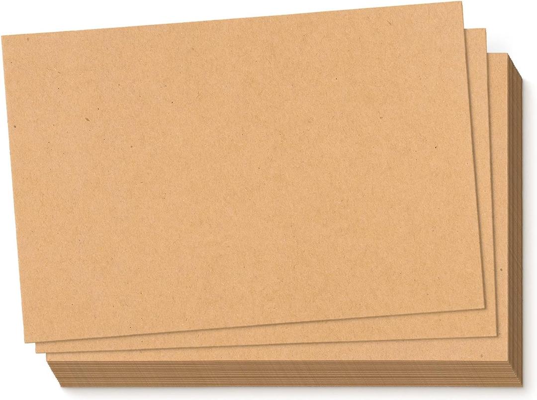 S&O 300gsm 4x6 Postcard Paper Cardstock (Both Sides Blank) For Art or Blank Note Slips for Mailing. Set of 60 Kraft Plain Greeting Tags, Printable Message Sheets Set. Bulk Letter Panels Pack