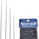 Unique Craft Upholstery Repair Tufting Needle and Thread Kit. 4 Heavy Duty Long Button Tufting Needles with 25 Yards Black Extra Strong 5-Cord Waxed Button Thread. UC-104