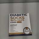 Pembrook 6 Pairs Diabetic Ankle Socks - Men & Women, Non Slip, Edema, Neuropathy, 12 Colors (Large)
