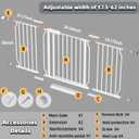 57.5"-62" Extra Wide Auto Closing Baby Safety Gate for Stairs & Doorways, Pressure Mounted No Drill Pet Gate with Walk-Through Door - Heavy Duty Childproof Gate for Toddlers, Kids, Dogs