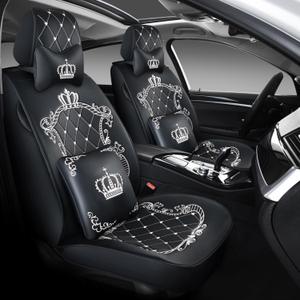 Leather Car Seat Covers,Full Coverage Seat Covers,Universal Automotive Seat Covers for Cars,SUVs,Trucks and Sedans,Black White