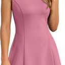 LILLUSORY Women's A-Line Boat Neck Flowy Mini Dress Summer 2026 Going Out Party Club Vacation Sleeveless Tank Dresses (Pink)