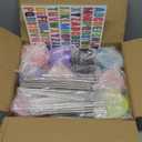 16 oz Plastic Cups Reusable with Lids and Straws & DIY Sticker, 12Pack Acrylic Mason Jars Iced Coffee Drinking Glasses Cup for Park Picnic, Poolside, Party Giveaways, Jelly Color