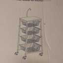 Fruit Vegetable Storage Cart for Kitchen, 5-Tier Vegetable Stand Rack with Pull-Out Fruit Baskets, Rolling Snack Cart with Wood Top & Banana Holder for Pantry, Living Room, Bathroom, Black