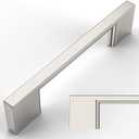 Amerdeco 5 Pack Brushed Satin Nickel Cabinet Pulls 3-3/4 Inch(96MM) Hole Centers Kitchen Cabinet Handles Cabinet Hardware Kitchen Handles for Cabinets Cupboard Handles Drawer Pulls ZH0060