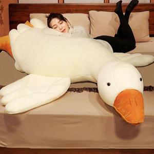 Srutirbo Giant White Goose Plush-63 in Soft Furry Swan Stuffed Animal Pillow,Huge Goose Plush Hugging Pillow Gifts for Every Age (63 in)