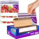 DiRose Quart Bags Pack of 500  1 Quart Reclosable Food Storage Bags  Practical and Durable Design  Food Safe Non-BPA Material  Easy Double Zip Closure  Ideal for Food, Snacks, Organizing (Clear)